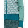 Afbeelding van ATO Berlin | Retro sportvest Tania met zachtgroen, lila jacquard patroon, biokatoen