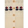 Afbeelding van Banned | Vintage cardigan Kitty sail met 3/4 mouw, ajour patroon met bootjes