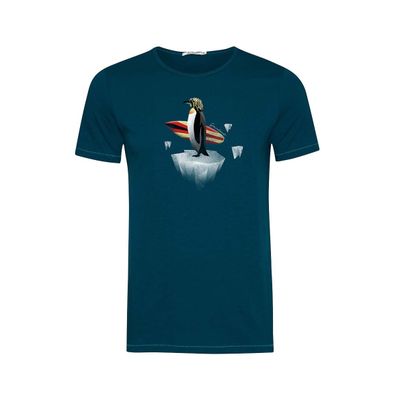 Green Bomb | T-shirt penguin sport baltic blue bio katoen