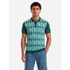 Afbeelding van ATO Berlin | Polo Enzio met groen-mint jacquard patroon en korte mouw, bio