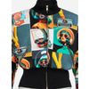 Afbeelding van ATO Berlin | Retro vest Fleder, met power-print en brede zwarte boorden