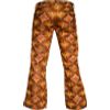 Afbeelding van Chenaski | Pantalon Snake met uitlopende wijde pijp, bruin oranje retro patroon