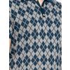 Afbeelding van ATO Berlin | Polo Maron bio katoen met donkerblauw en grijs geruit retro patroon