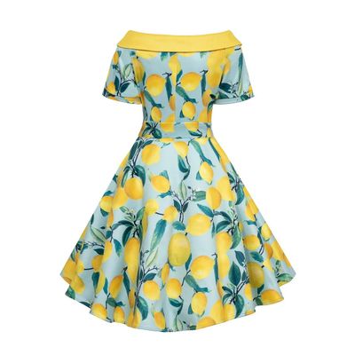 Foto van Dolly and Dotty | Kinderjurk Darlene Blue Lemon met grote citroenen print