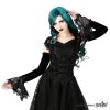 Afbeelding van Sinister | Goth armstukken Alina, van stretch fluweel en kant