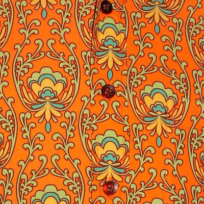 Foto van Chenaski | overhemd Seventies Wallpaper-Flower oranje, groen, turquoise