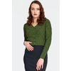 Afbeelding van Voodoo Vixen | Groene gebreide cardigan met ruitvormig patroon