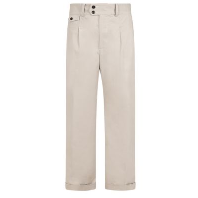 Foto van Collectif | Pantalon Edison grijs, 40 ties stijl met brede tailleband