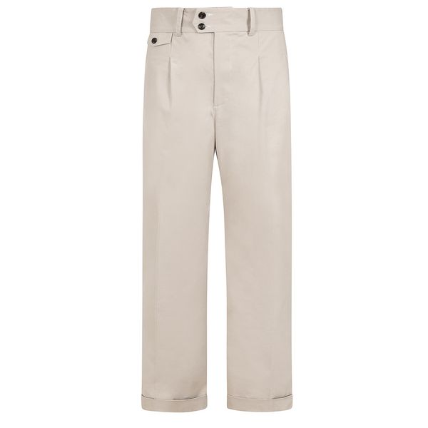 Collectif | Pantalon Edison grijs, 40 ties stijl met brede tailleband