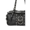 Afbeelding van Banned | Rock 'n Roll handtas, zwart met ringen, eyelets en ritssluiting