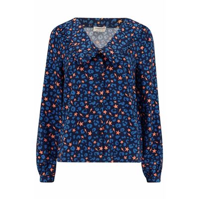 Foto van Sugarhill Brighton | Blouse Henna frill, blue star lightning animal