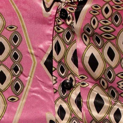 Foto van Chenaski | Retro 70's overhemd, flying eyes, roze en goud