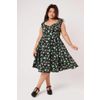 Afbeelding van Hell Bunny | Jaren 50 jurk Millie met groene strikjes, hartjes en insecten