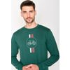 Afbeelding van Green Bomb | Trui sweater Bike Highway, jungle green bio katoen