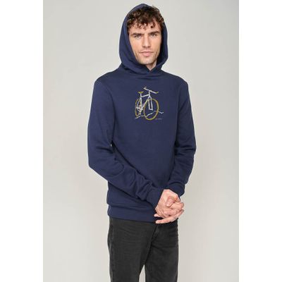 Foto van Green Bomb | Hoodie Sweater Bike Landscape navy bio katoen