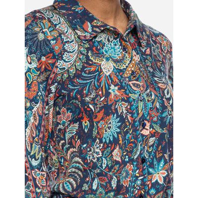 Foto van ATO Berlin | Blouse Arabella, donker blauw paisley patroon