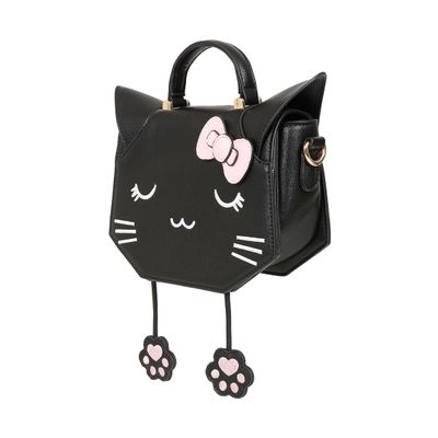 Foto van Banned | Handtas Meowgical Dreams met kattenpootjes