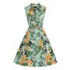 Afbeelding van Dolly and Dotty | Vintage stijl jurk, Poppy lichtblauw tropical tiki print