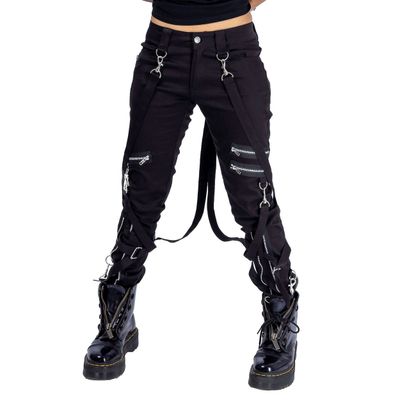Foto van Heartless | Industrial broek Meissa, zwart met zilverkleur keychains en ritsen