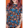 Afbeelding van Run & Fly | T-shirt met oranje en blauw paddenstoel print