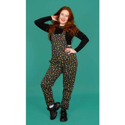 Foto van Run & Fly | Tuinbroek, Grijze regenboog leopard, stretch twill