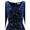 Afbeelding van Banned | Nachtblauwe Celestial swingjurk Luna met gouden sterretjes en maantjes