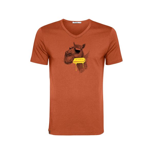 Green Bomb | T-shirt animal camel ice cream, rood bio katoen