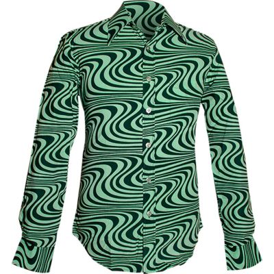 Foto van Chenaski | overhemd Seventies Wavyline, mint dark green