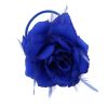 Afbeelding van Zacharia | Royal blauwe roos met glitter en veertjes haarclip, broche en elastiek