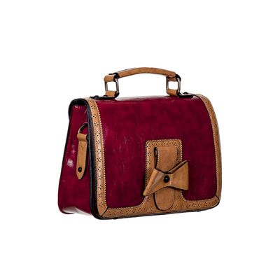 Foto van Banned | Handtas Scandal, rood met bruine details