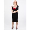 Afbeelding van Collectif | Pencil jurk Sadie 50s met rode strik