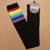 Afbeelding van Flirt | Zwarte overknee sokken regenboogbaan 