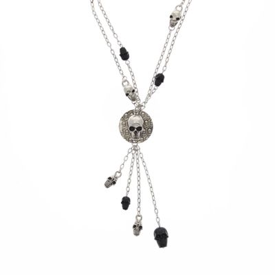 Foto van Zacharia | Halsketting met schedel amulet en kettinkjes met meerdere schedels