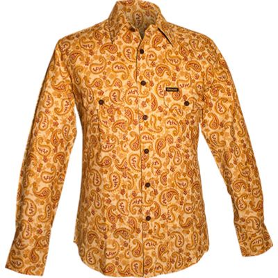 Chenaski | Cowboy overhemd, paisley flowers creme