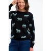 Afbeelding van Sugarhill Brighton | Trui Lizzie, zwart met retro zebras