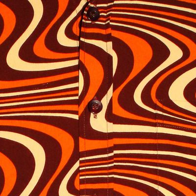 Foto van Chenaski | overhemd Seventies Wavyline, chocolat, orange creme