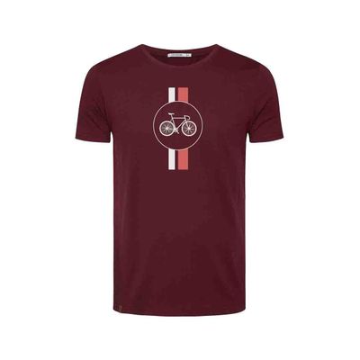 Foto van Green Bomb | T-shirt Bike highway, aubergine rood bio katoen