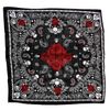 Afbeelding van Zacharia | Bandana zwart met witte schedels, rozen en paisley print