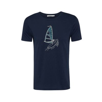 Foto van Green Bomb | T-shirt Lifestyle Windsurf, navy blauw bio katoen