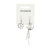 Afbeelding van Zacharia | Retro oorbellen met sailorwheel, anker en kettinkjes
