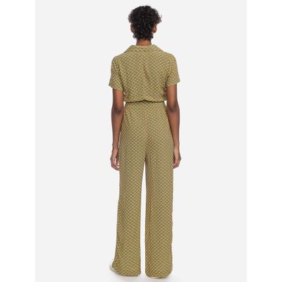 Foto van ATO Berlin | Jumpsuit Olivia, groen geel retro patroon