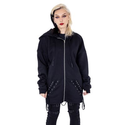 Foto van Vixxsin | Gothic hoody Asmodeus met veter details en vleugels op het rugpand