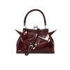 Afbeelding van Banned | Handtas Elvira Shimmer burgundy met vleermuis vleugel en klipsluiting