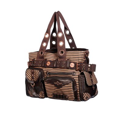 Foto van Banned | Handtas brown howl of the victorians met steampunk details