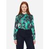 Afbeelding van ATO Berlin | Blouse Arabella, groen mozaiek patroon