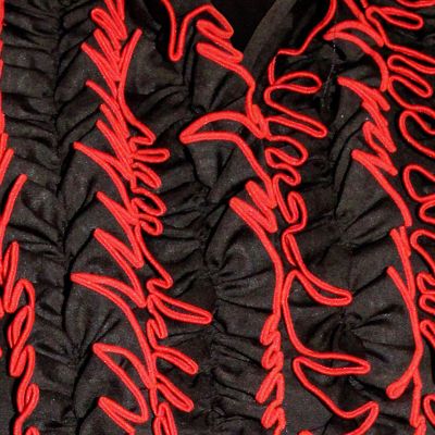 Foto van Chenaski | Dames Rock 'n Roll blouse zwart met rode ruche