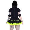 Afbeelding van Poizen Industries | Gothic lolita mini tutu Sofra, zwart met neon groene ruches