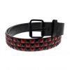 Afbeelding van Zacharia | Riem van PU met 3 rijen zwart rode piramides studs