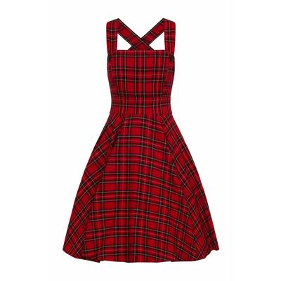 Foto van Hell Bunny | Pinafore jurk Irvine van rode tartan 