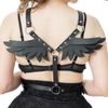 Afbeelding van Poizen Industries | Harnas Angel wings, veggie leather met O-ringen en gespen